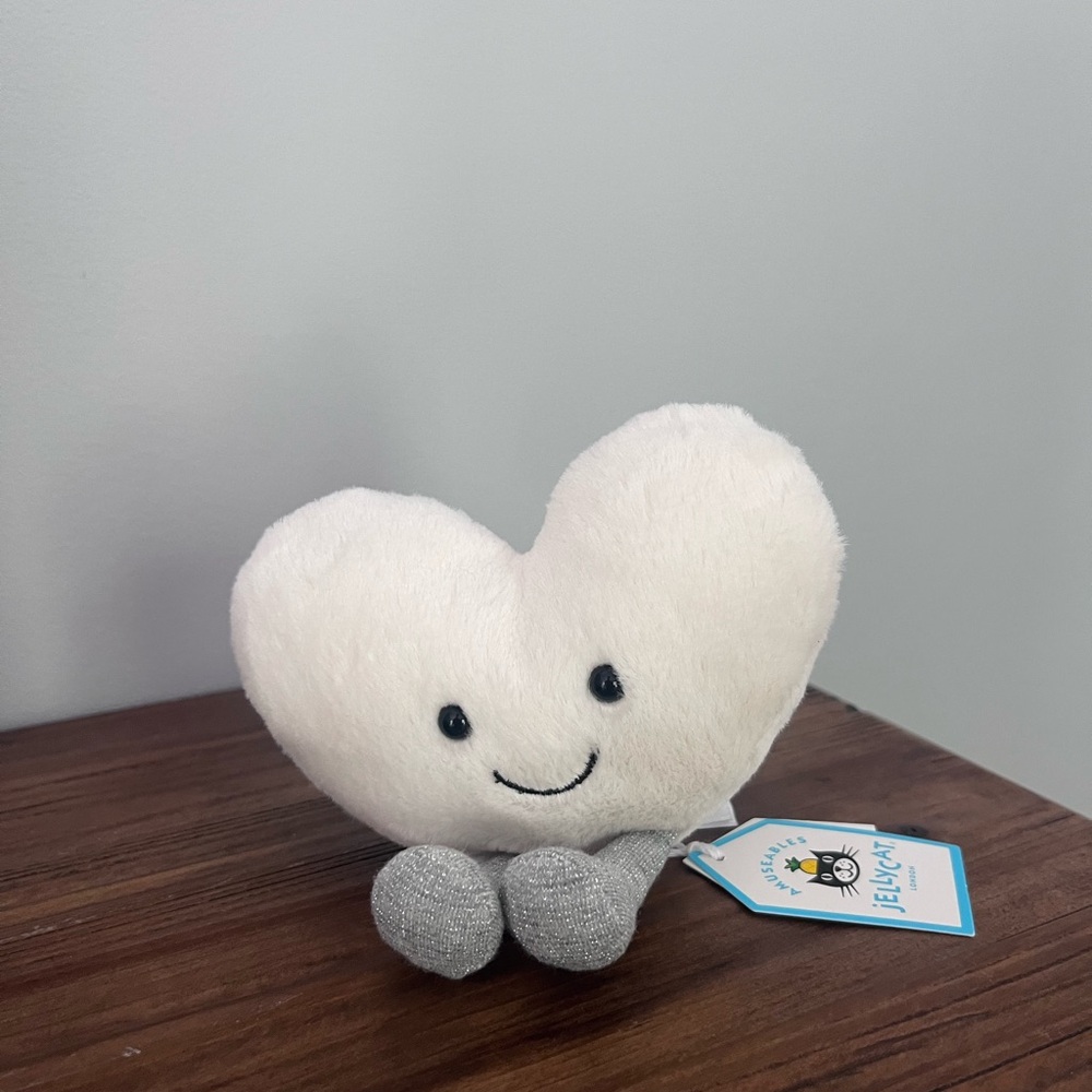 Jellycat White Heart Plush